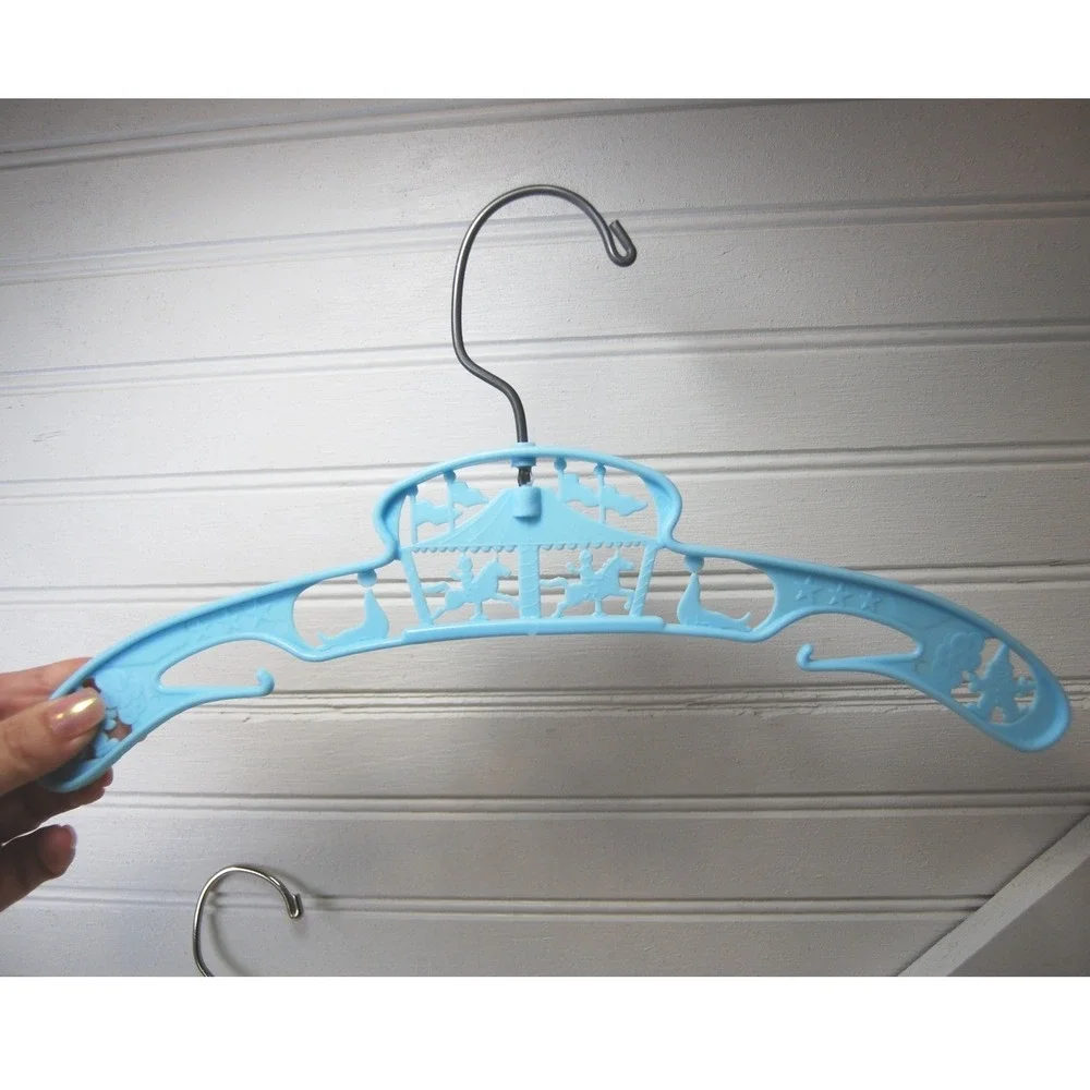 Vintage Baby Clothes hangers Set of Three‎ Yellow & Blue Carousel themed